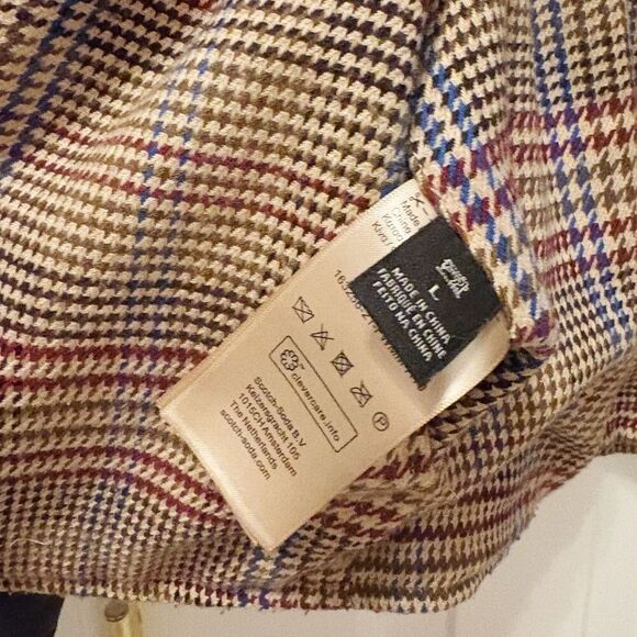 SCOTCH & SODA Reversible Plaid Quilted Jacket Large Barn Coat - Picture 13 of 13